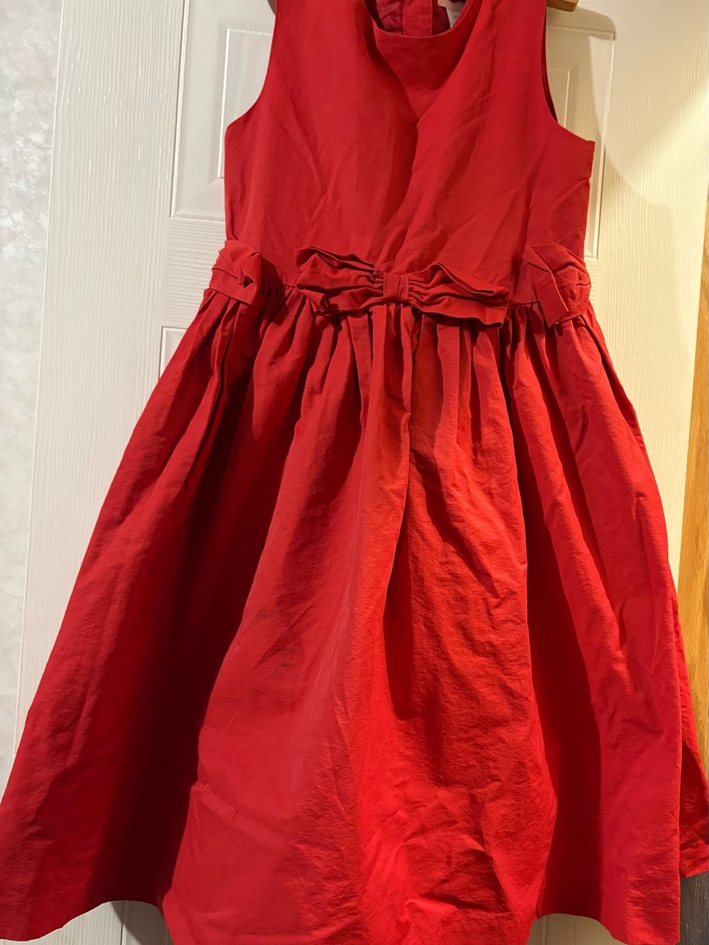 Janie and Jack Red Sleeveless Bow Waist Formal Dress